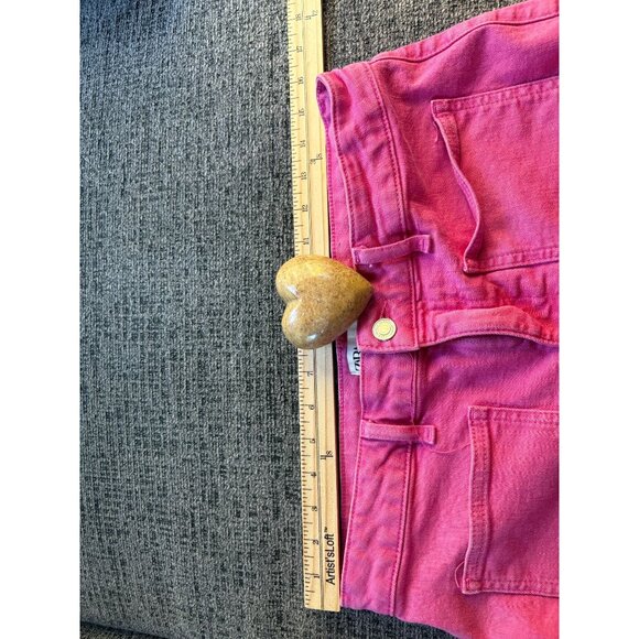 Hot Pink Zara Womens Cropped‎ Frayed Hem Jeans Size L/10 - Picture 3 of 7